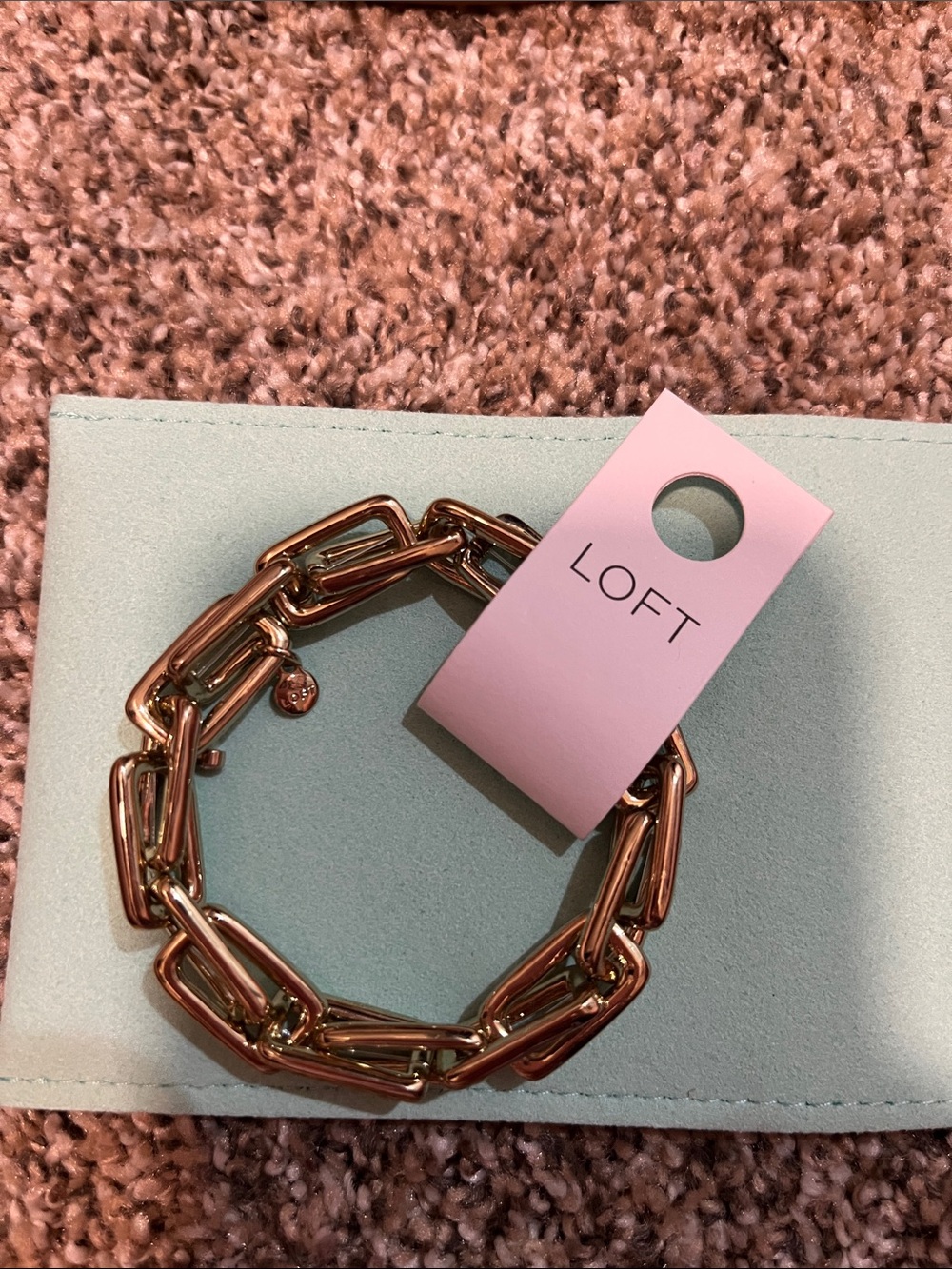 LOFT Gold Tone Link Statement Bracelet